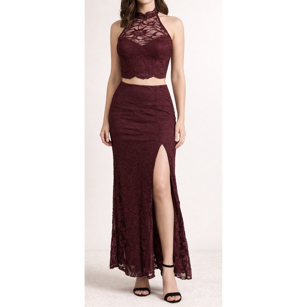 BDarlin Y2K Two Piece Lace Prom‎ Dress XXS Evening Formal Fairy Grunge Open Back